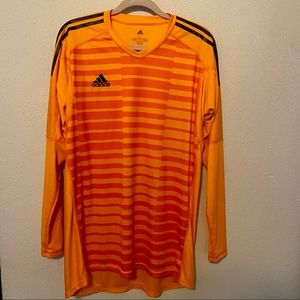 Adidas Mens Large Climalite Long Sleeve Shirt Blue Striped Sportswear Lo…